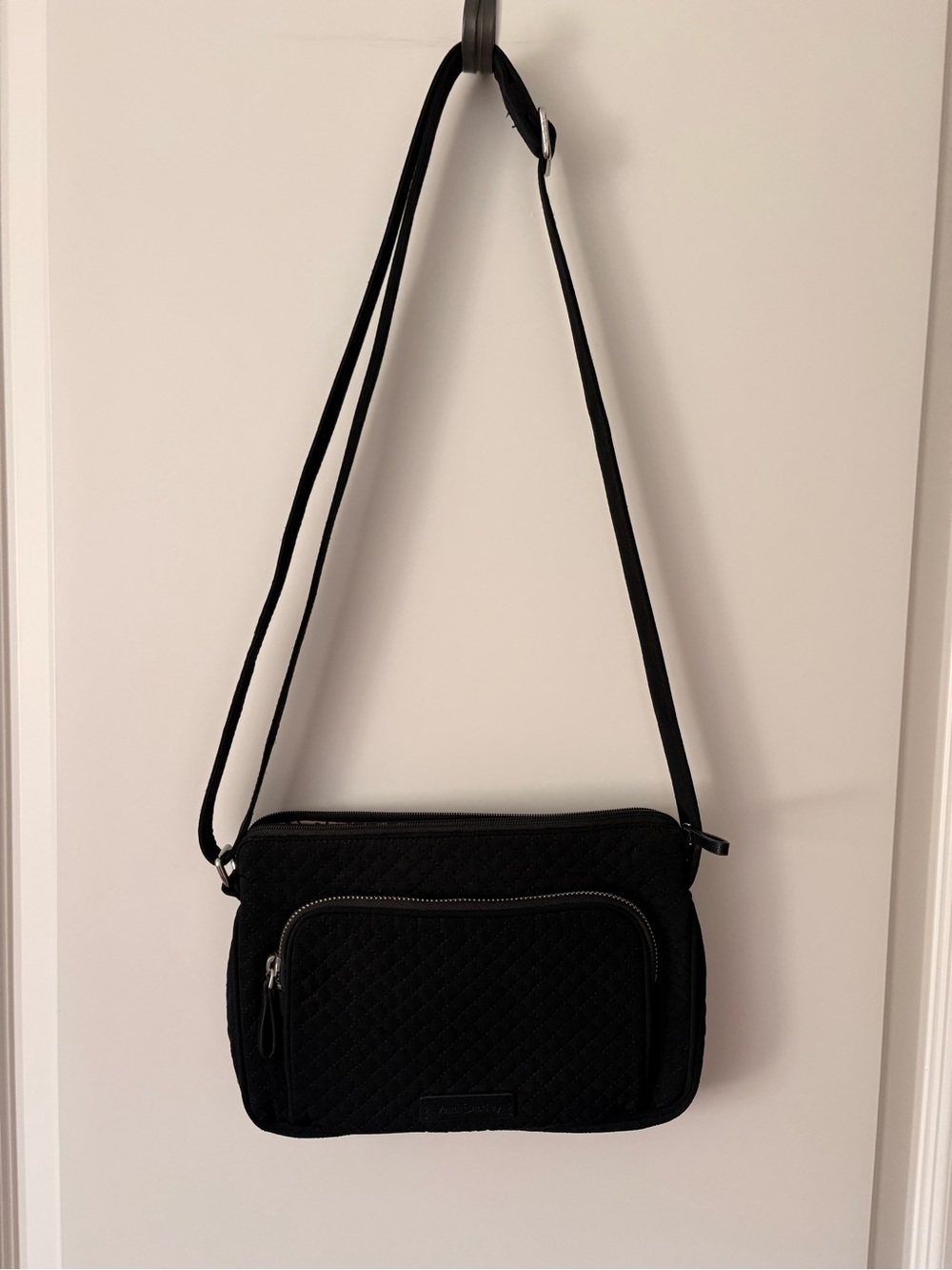 Vera Bradley Black Quilted Crossbody Messenger Bag - Picture 2 of 5